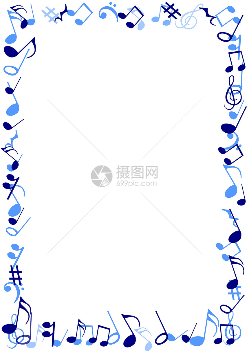 蓝色音乐框架图片