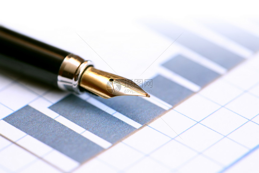 笔在图表上墨水商业股票交易人士概念性钢笔商务营销资本图片