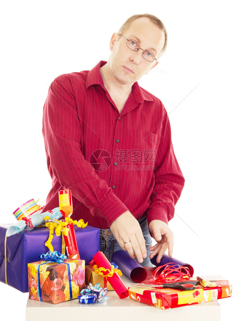 人包装一些彩色礼品销售男人庆典喜悦工作室洗礼仪式周年派对礼物图片