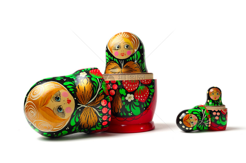 俄罗斯玩具  笼子娃娃塑像文化套娃矩阵生长头巾纪念品白色收藏团体图片
