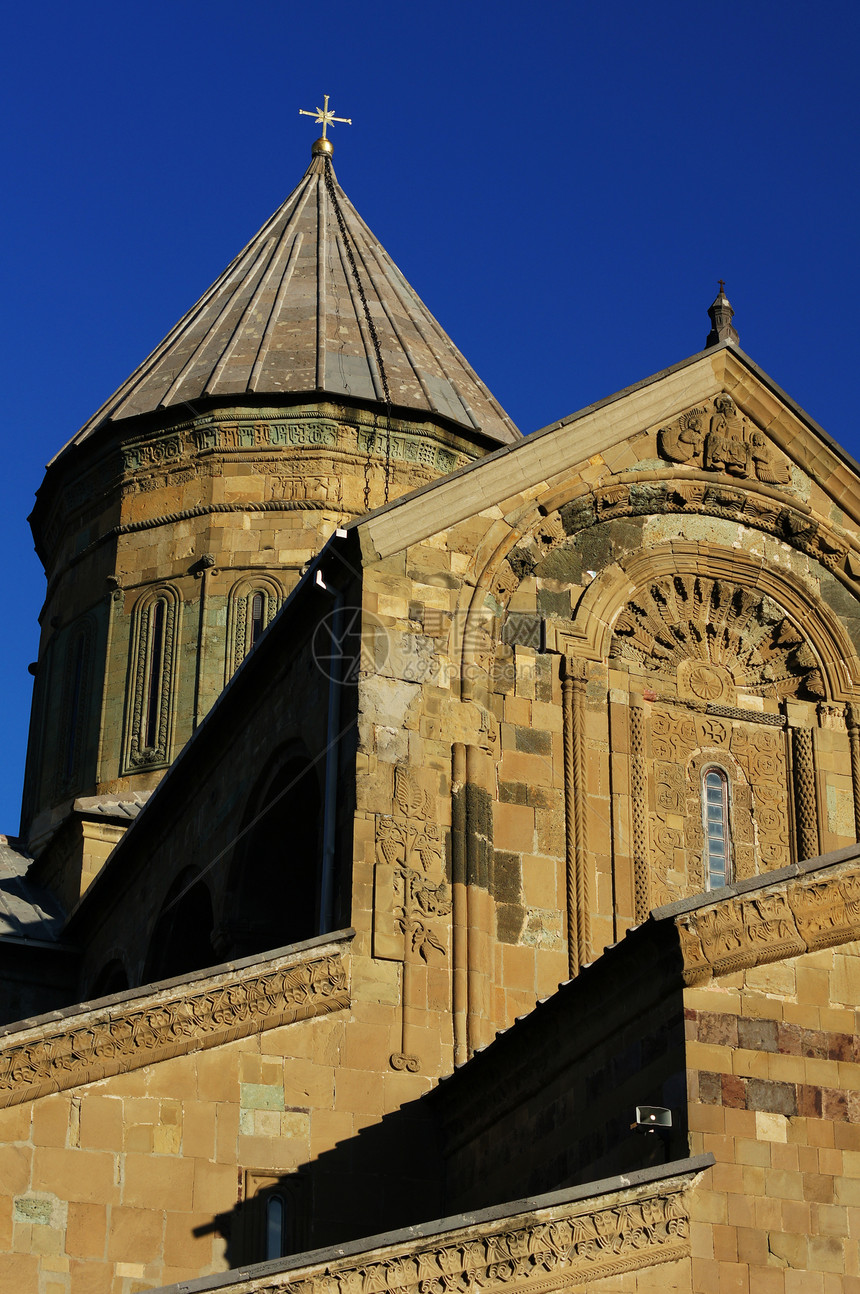 佐治亚城堡大教堂 其中之一地区石头教会宗教文化游客历史性风景天空场景图片