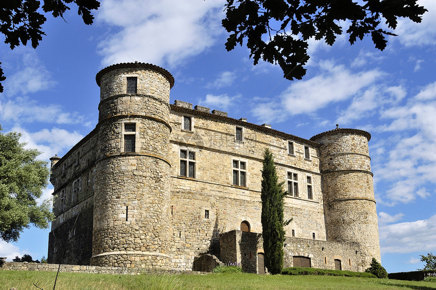 法国加德省塞文内斯城堡的城堡堡垒历史性地标旅游游客天空墙壁石头蓝色图片