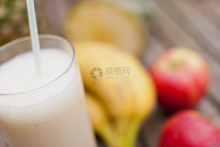 健康果汁养分食物木头香蕉薄荷冰沙蔬菜素食叶子健康饮食图片