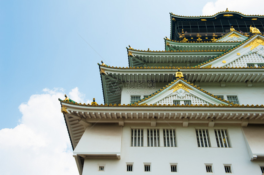 大阪城堡观光石头公园皇帝建筑吸引力旅游防御城市文化图片