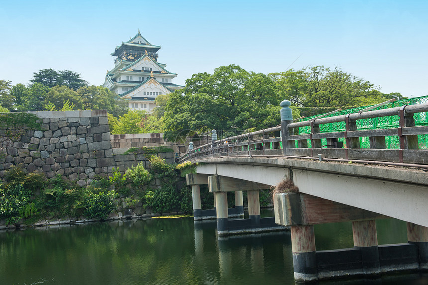 大阪城堡皇帝地区文化武士旅游墙壁建筑公园吸引力护城河图片