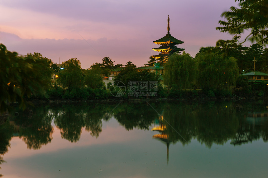 纳尔公园传统天空反射对称日出建筑学地标神道神社图片