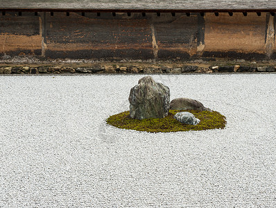 Zen花园石头帝国旅行信仰诗歌树木寺庙神社栅栏精神高清图片