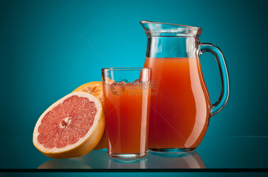 葡萄果汁液体投手蓝色水壶器皿食物柚子玻璃水果图片