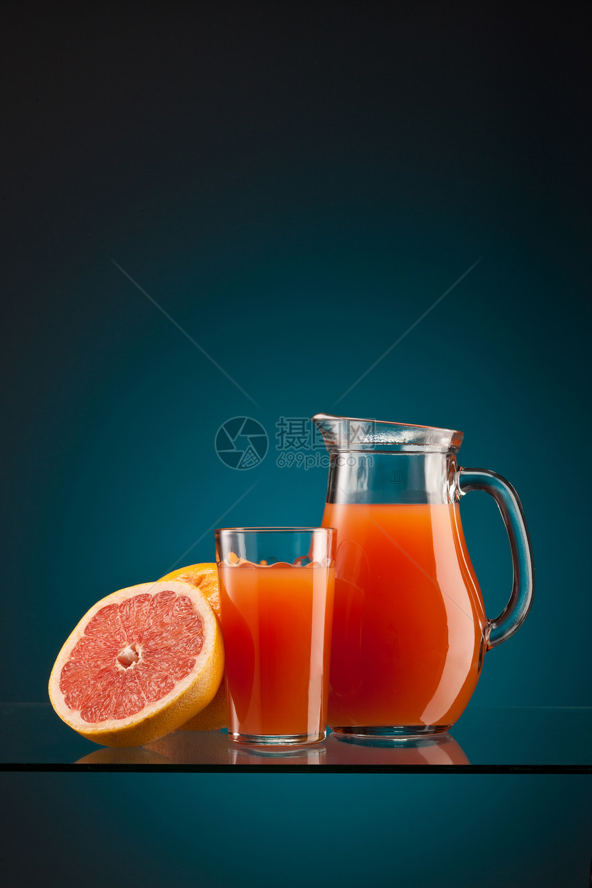 葡萄果汁水壶投手器皿柚子玻璃食物水果液体蓝色图片