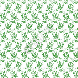 无缝花纹叶子绿色白色插图创造力墙纸绘画装饰条纹背景图片