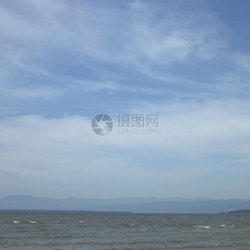 海景卷云流动支撑丝绸海岸湿地天空海洋海浪潮汐图片