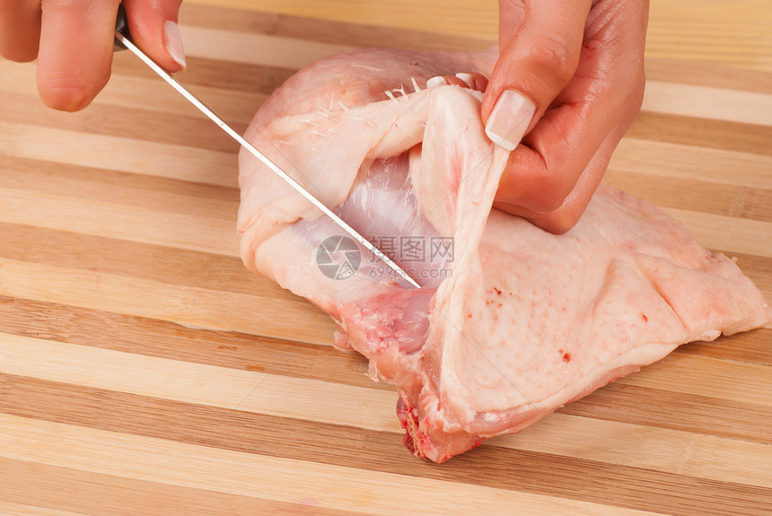 煮鸡鸡家禽切菜板食物水平皮肤蒙皮图片