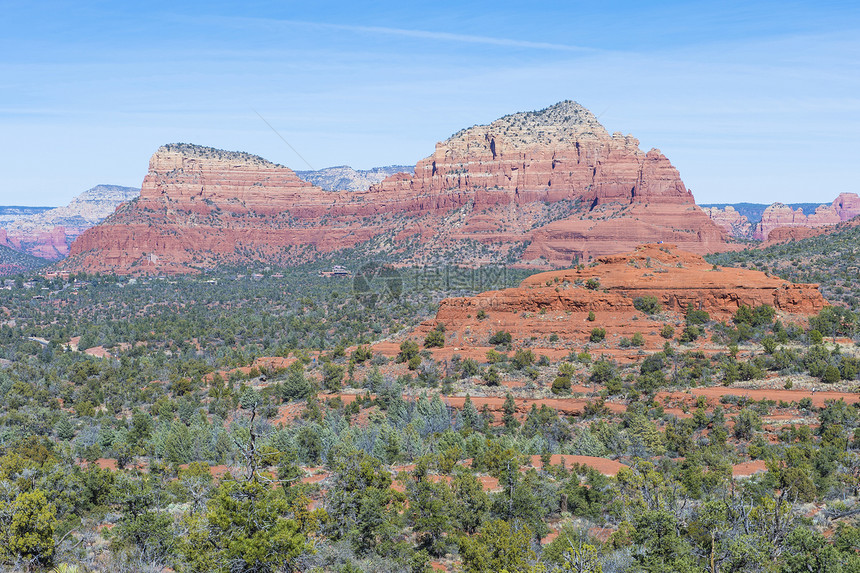 塞多纳天空岩石悬崖风景峡谷沙漠全景红色地质学编队图片
