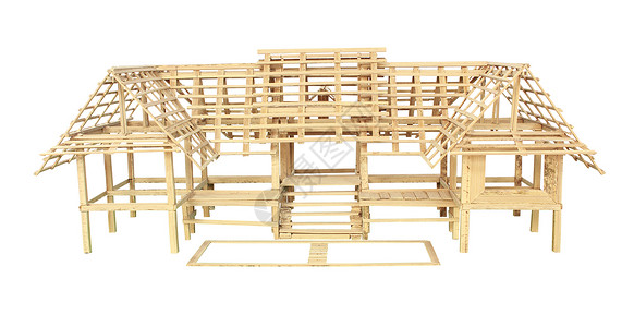 制作模型素材木屋木头结构工艺建筑人工房地产白色手工模型对象背景