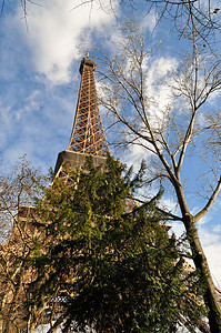 巴黎埃菲尔铁塔纪念碑历史建筑首都地标风景建筑学历史性天空城市背景图片