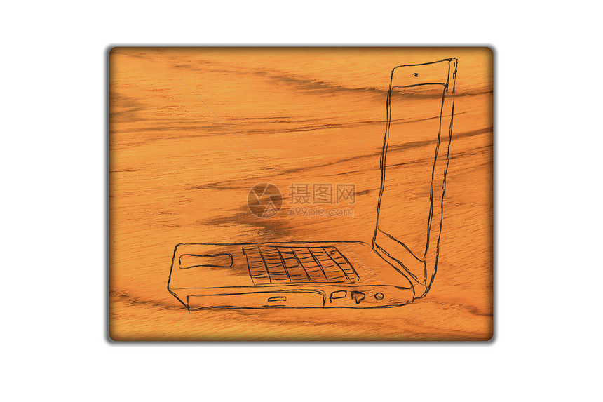 木本底的笔记本电脑符号插图监视器电池硬盘驾驶绘画记忆商业按钮屏幕图片