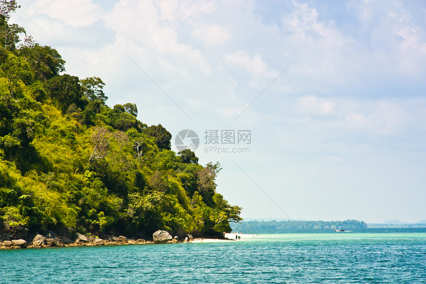 海滩的风景植物群悬崖顶峰假期爬坡地质学情调海洋群岛石灰石图片