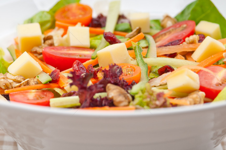 新鲜多彩健康沙拉美食叶子饮食营养洋葱青菜维生素胡椒食物水果图片