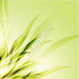 绿绿色插图创造力环境波浪状生态活力叶子流动背景图片