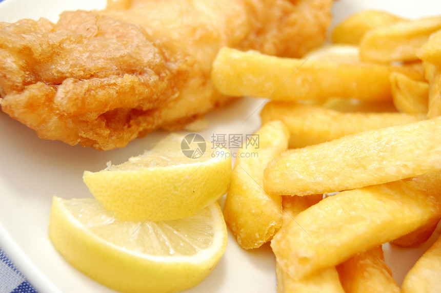 鱼和薯片饮食英语海鲜食物鳕鱼垃圾薯条土豆柠檬脂肪图片