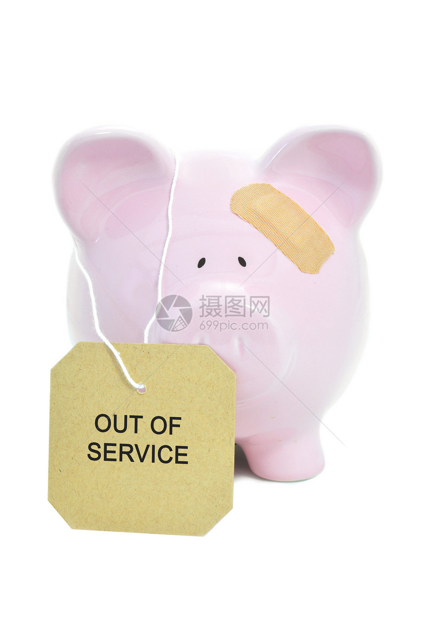 金融危机经济衰退小猪信用危机制品命令陶瓷保险金融银行图片