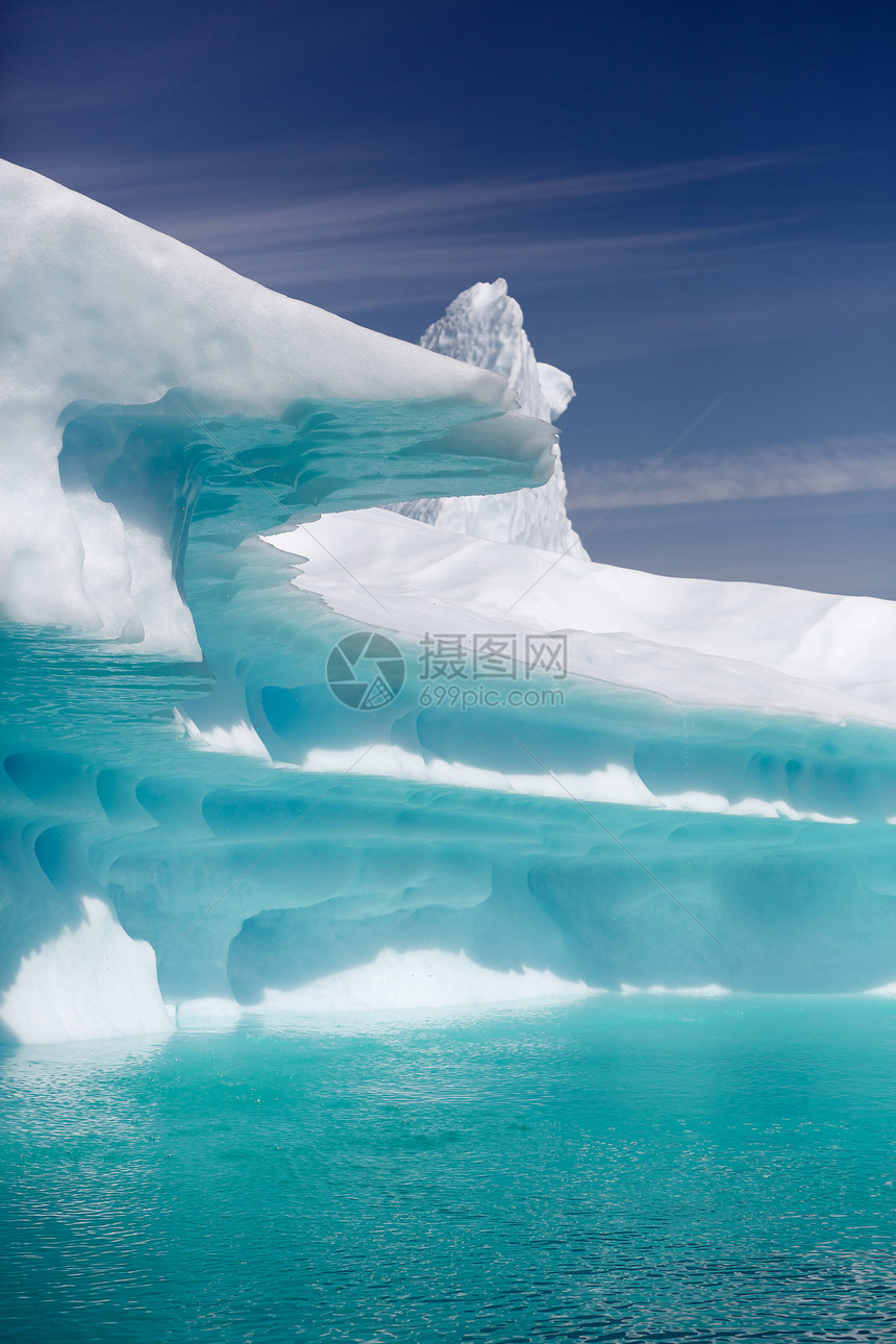 科罗克伊塞夫乔尔德峡湾冰山白色蓝色图片