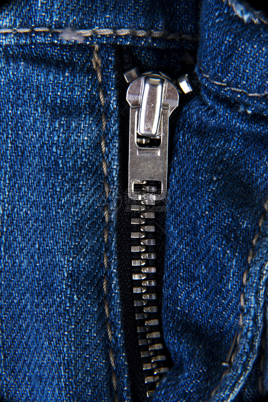 Jeans 特端压缩服装接缝框架铆钉宏观手工织物衣服材料图片