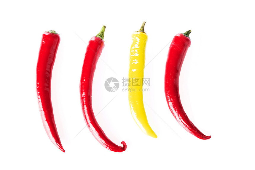 红色和黄色辣椒图片