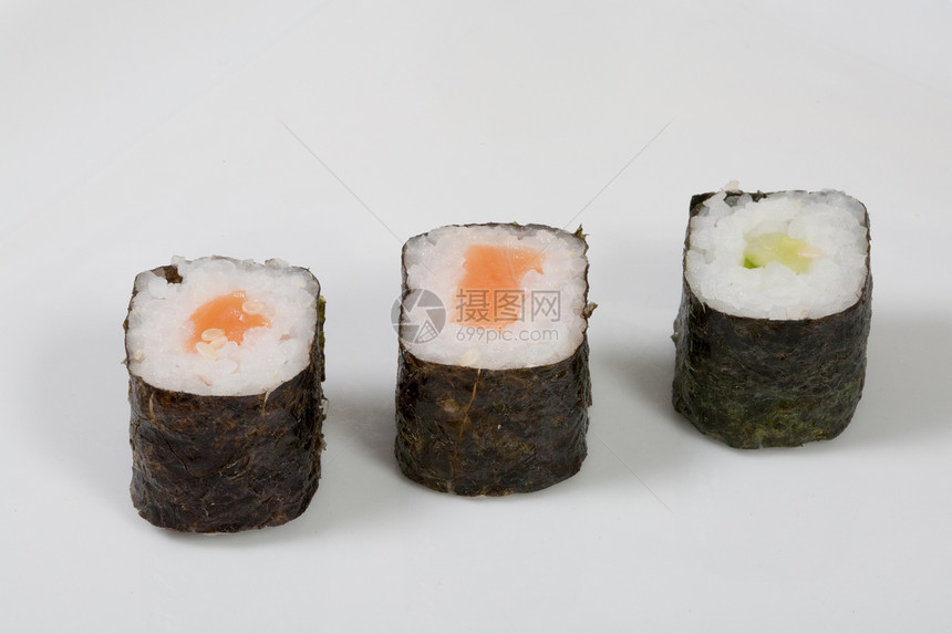 寿司苏斯沃白色海鲜美食文化海藻健康饮食素食筷子食物盘子图片