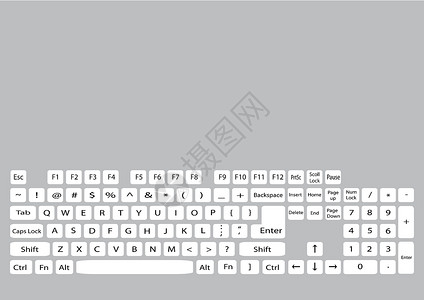 数字键盘关键矢量插画