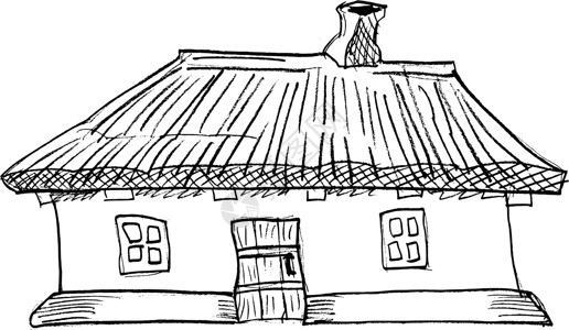 乌克兰传统房屋乌克兰式地标农场甘蔗村庄小屋卡通片别墅历史插图旅行背景图片