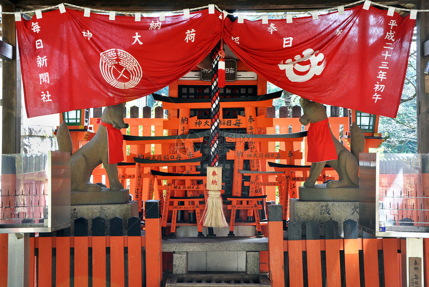日本京都的神社旅游寺庙吸引力文化地标小路狐狸城市写作神道图片