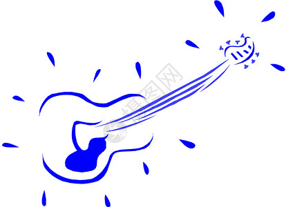 吉他语图纸徽标动画片卡通片艺术吉他乐器印刷品夹子绘画背景图片