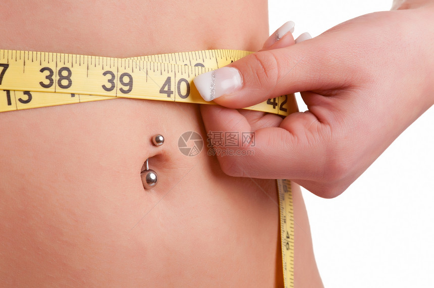 饮食时间厘米训练女士腹部肚子磁带腰围健身房测量减肥图片