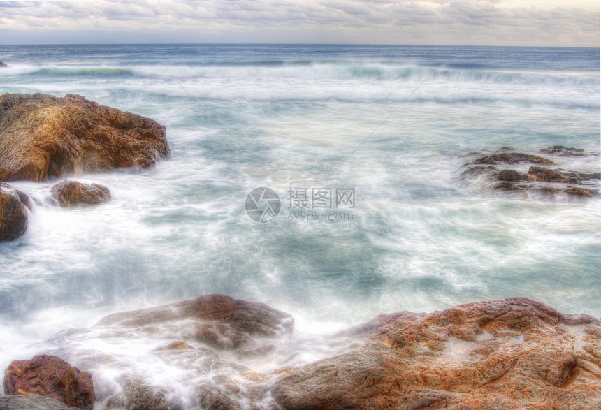 礁石上的港口水海景棺材冲浪波浪支撑海岸海岸线石头海浪液体图片