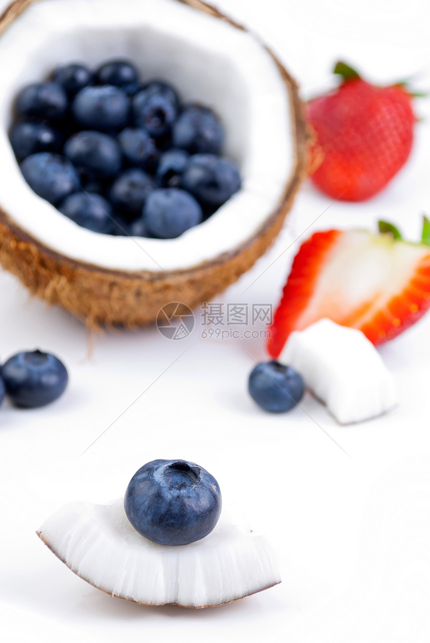健康水果食物团体饮食甜点养分营养小吃浆果宏观椰子图片
