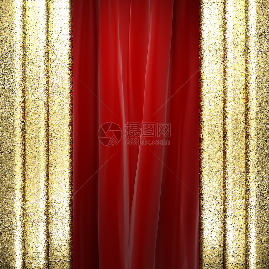 金色的红幕仪式宣传金属奢华剧院娱乐窗帘金子奖项展览图片
