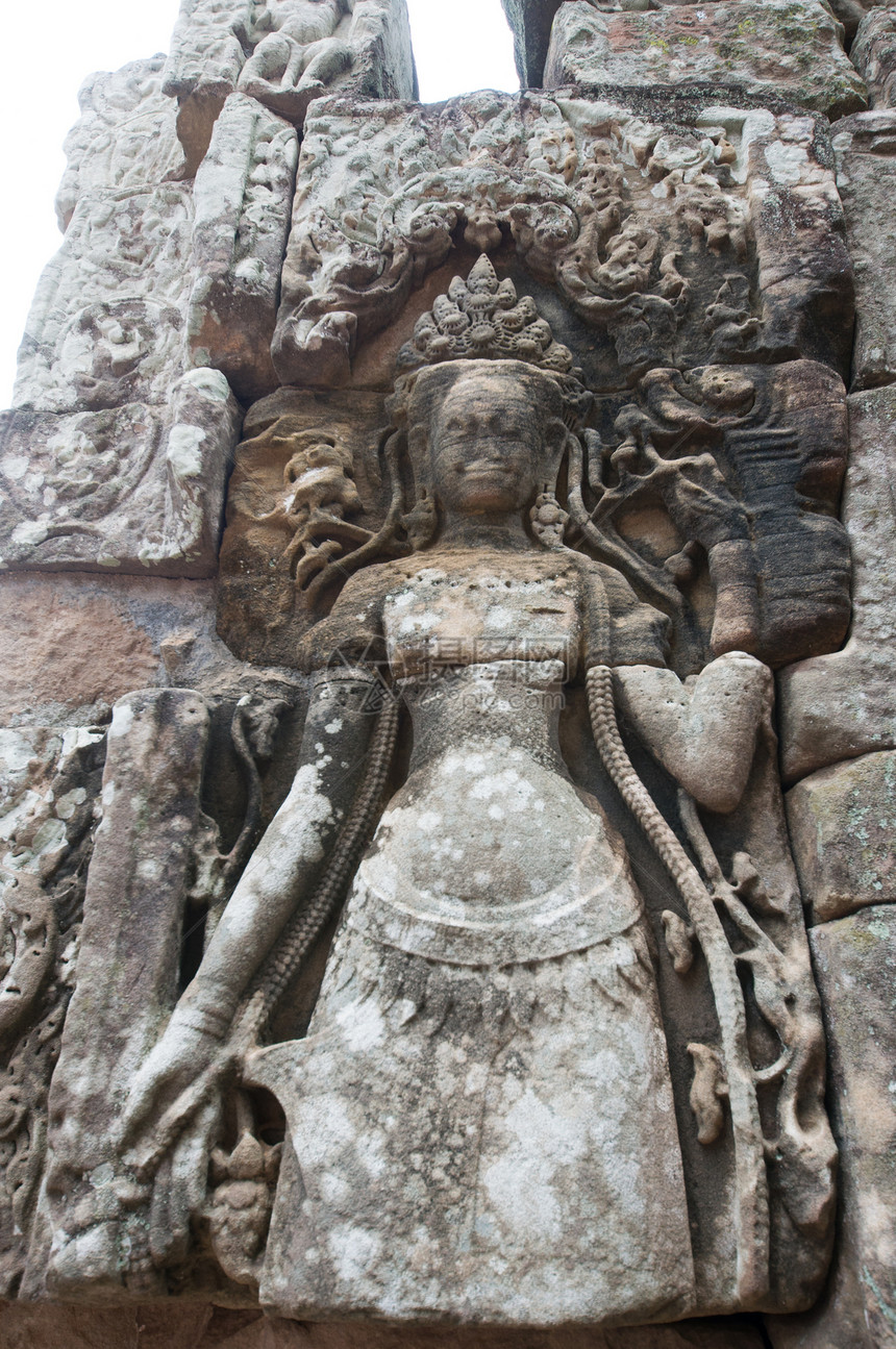 柬埔寨的Bayon寺庙旅游废墟观光上帝雕塑景点纪念碑高棉语石头古迹图片