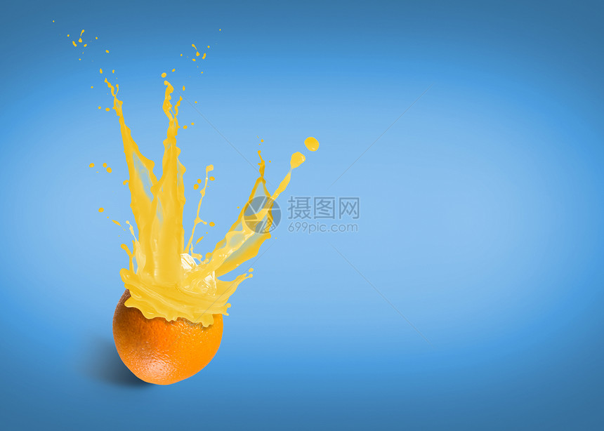 鲜橙汁和喷洒热带食物饮料生活飞溅运动饮食橙子液体气泡图片