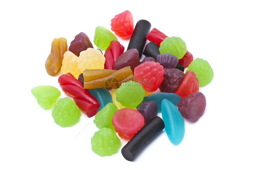 丰富多彩的糖果口香糖味道黄色粉色红色小吃软糖紫色绿色宏观图片