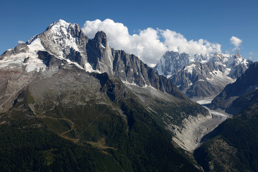 法国阿尔卑斯山高度天空岩石旅游顶峰地块月亮全景脊椎假期图片