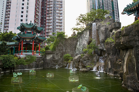 匡寺瀑布水园王太太道寺九龙香港Name背景