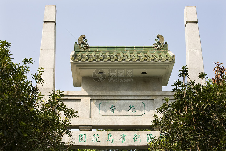 香港鲜花和鸟市门入口图片