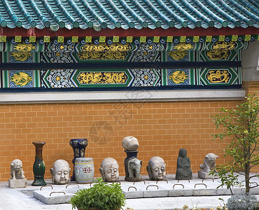 龙墙石石佛王太太僧道寺九龙庙香港背景图片