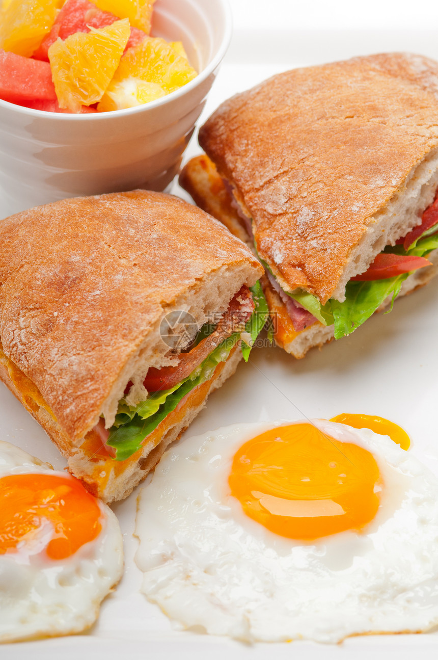 番茄生菜 鸡蛋三明治叶子蔬菜烹饪工作室营养包子饮食美食火腿食物图片