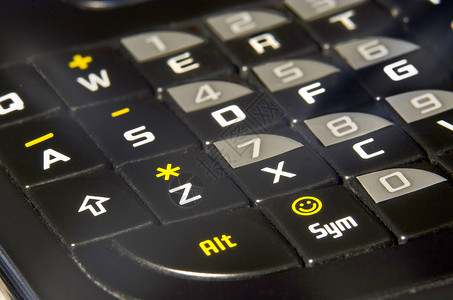 现代黑色PHA电话键盘特写软焦点背景图片