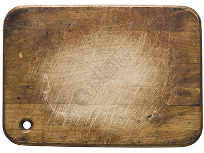使用过的木制切割板木板厨具材料厨房水平用具家庭餐具木头白色背景图片
