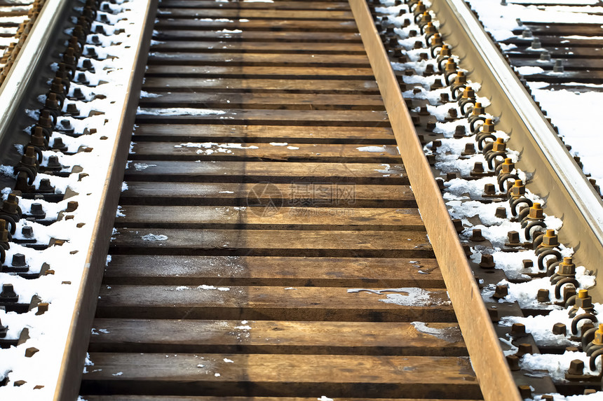 冬季的铁路通道金属小路路口坚果平台车站战略刀柄旅游图片