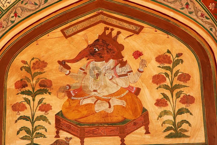 穆拉尔斋浦尔 印度绘画琥珀色宗教文体文化上帝壁画信仰图片