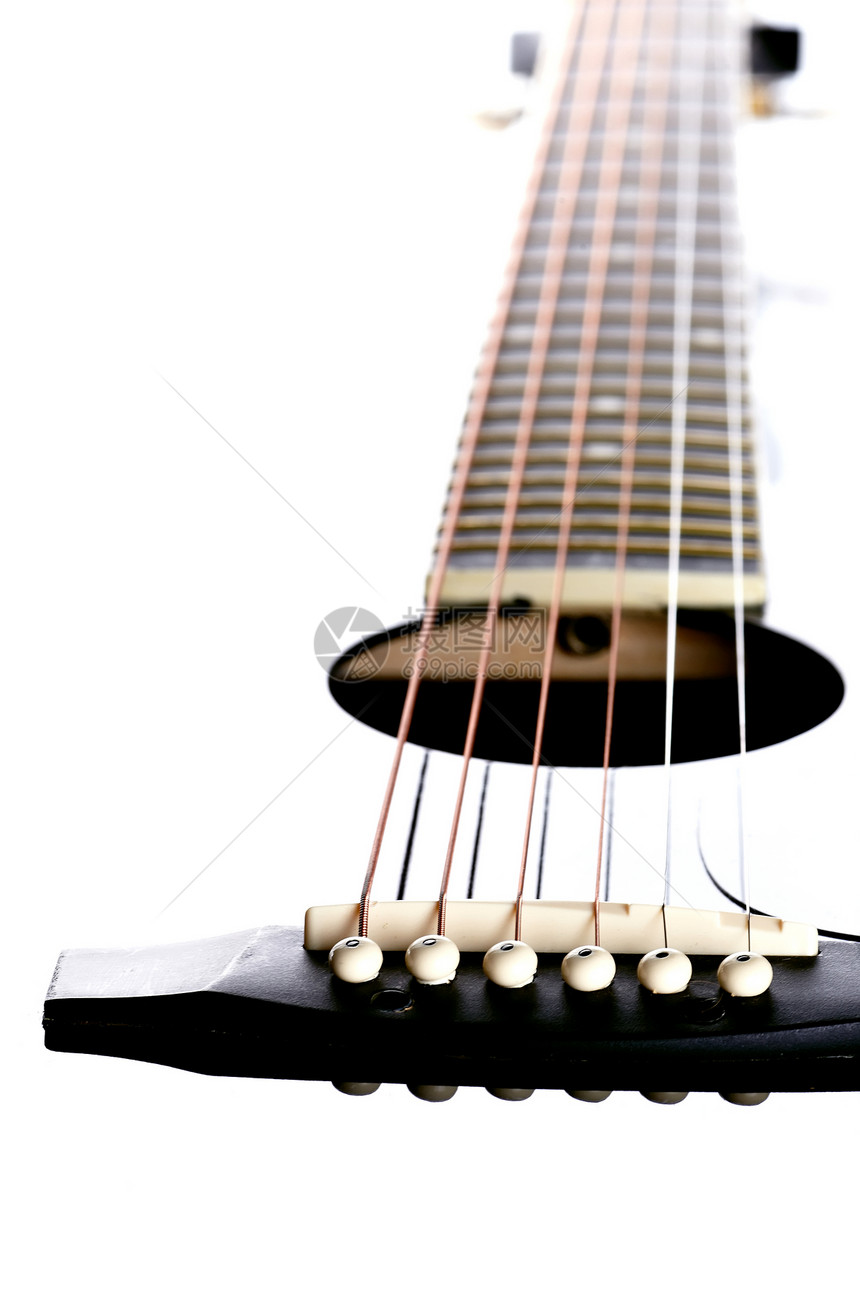 吉他上绑着绳子声学黑色乐器细绳艺术唱歌爱好旋律指板音乐图片